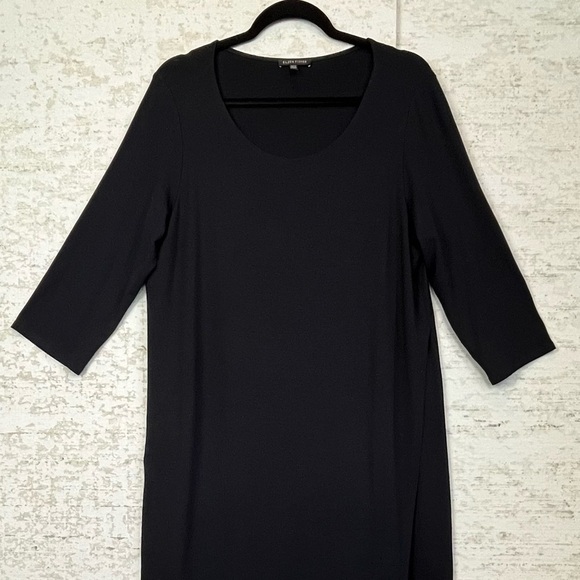 EILEEN FISHER Black Maxi Dress Full Wrap Large - Picture 2 of 15